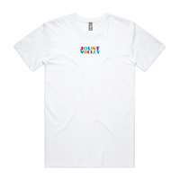 Joust-Volley-Embroidered-Mens-T-Shirt---White