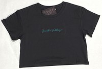 Joust-Teal-Script-Womens-Crop-T-Shirt