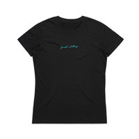 Joust-Teal-Script-Womens-T-Shirt